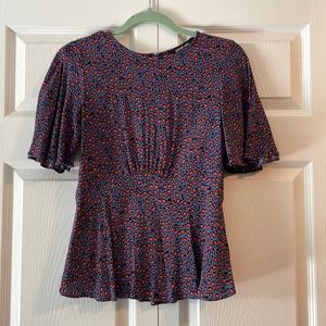 Leopard print peplum top